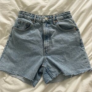 Zara high rise light washed jean shorts